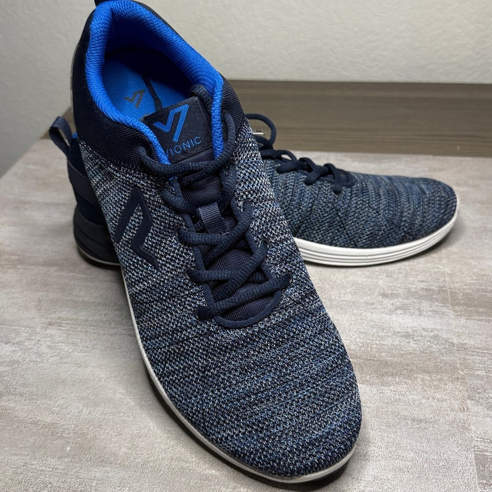 Vionic 335 Adley Knit Orthotic Athletic Walking Sneakers Lace-Up Blue Women 11
